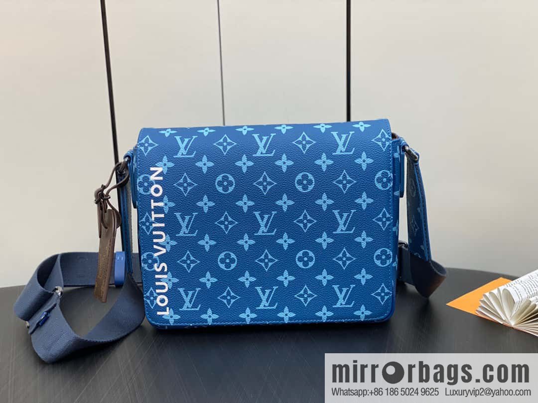 [Original order boutique] M23785 blue silk screen, men's bag messenger bag series District PM messenger bag