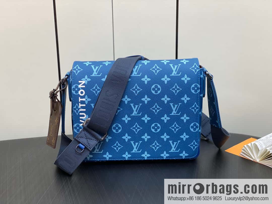 [Original order boutique] M23785 blue silk screen, men's bag messenger bag series District PM messenger bag