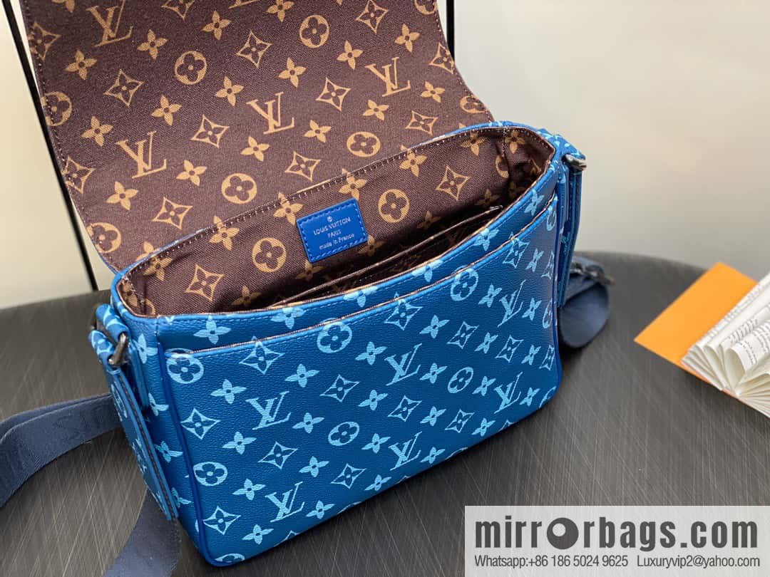 [Original order boutique] M23785 blue silk screen, men's bag messenger bag series District PM messenger bag