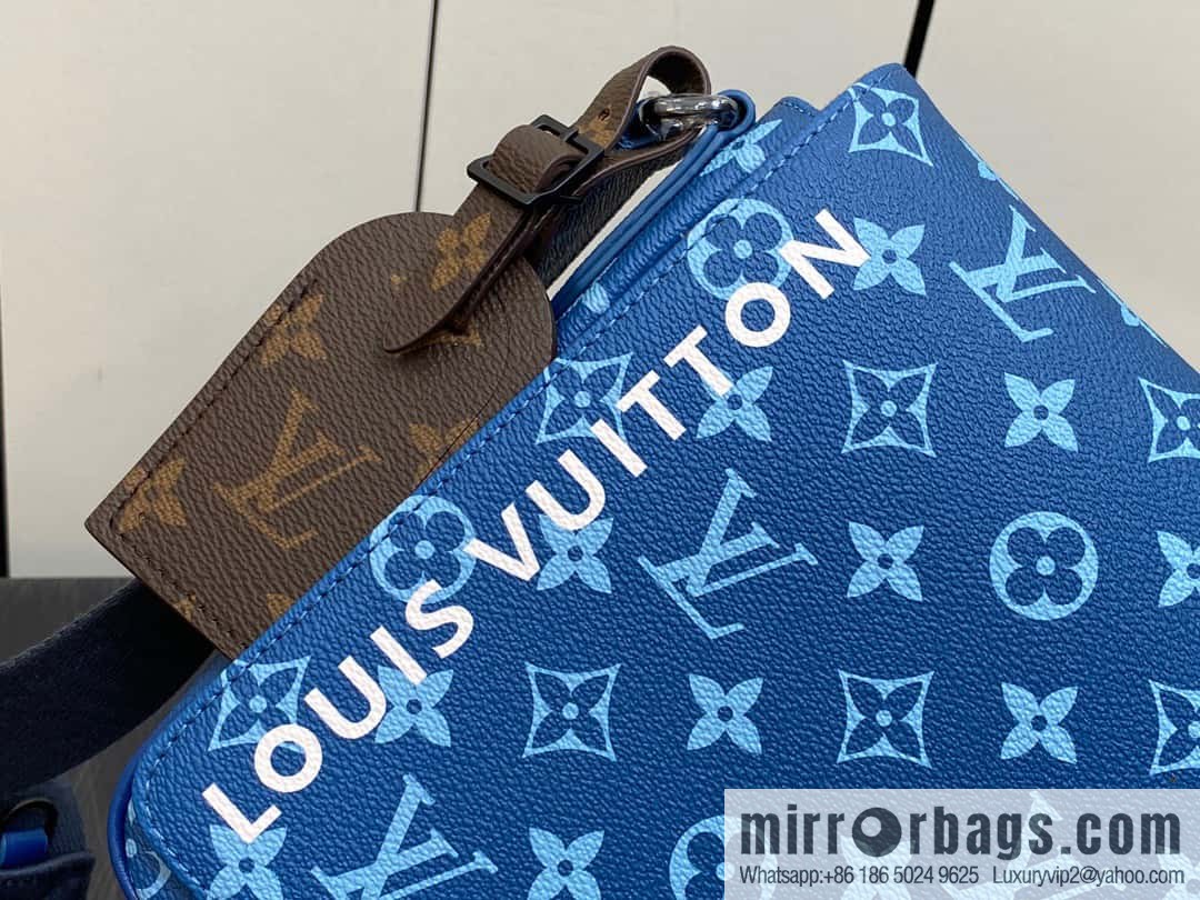[Original order boutique] M23785 blue silk screen, men's bag messenger bag series District PM messenger bag