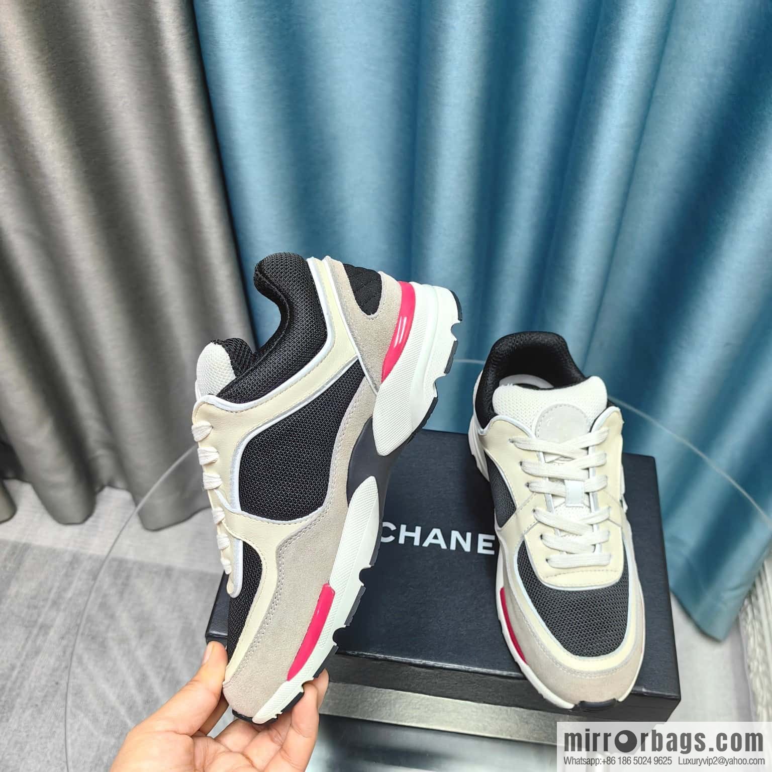 🐰🐰CHANE Xiaoxiang platform panda board shoes sneakers, Chanel 2023ss hot panda shoes 🐼 color scheme platform casual sneakers board shoes
