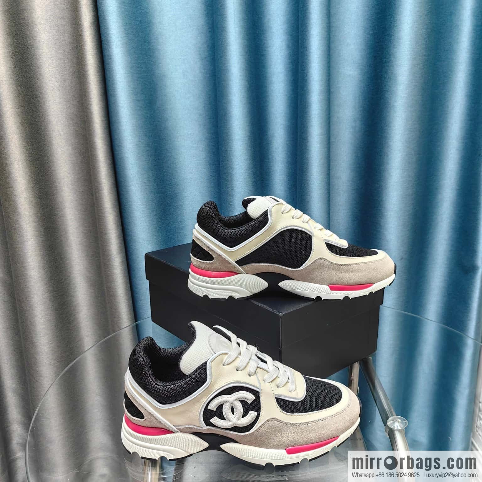 🐰🐰CHANE Xiaoxiang platform panda board shoes sneakers, Chanel 2023ss hot panda shoes 🐼 color scheme platform casual sneakers board shoes