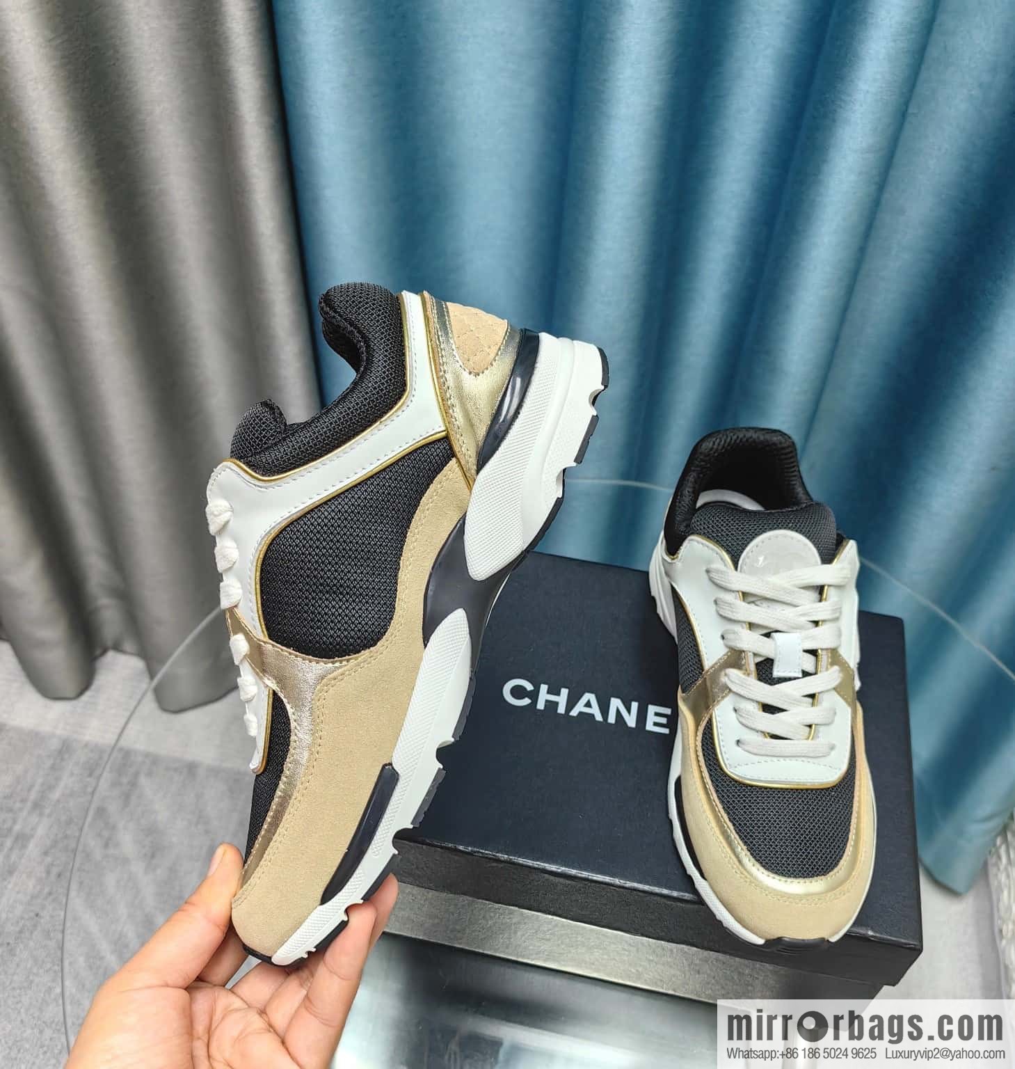 🐰🐰CHANE Xiaoxiang platform panda board shoes sneakers, Chanel 2023ss hot panda shoes 🐼 color scheme platform casual sneakers board shoes