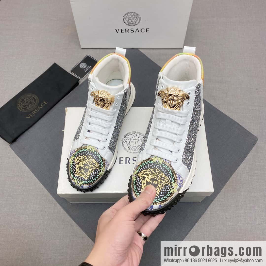 [Versace VERSACE] 2023 Classic low-top lazy model, Vasaki embossing pattern, Lefu model, casual sports shoes