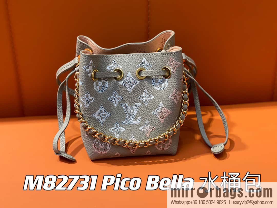 [Original order boutique] M82731 light gray, full leather mini bucket bag series Pico Bella bucket bag gray/gradual change (cut-out)