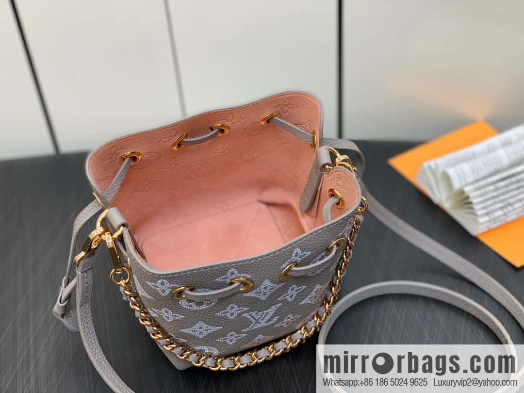 [Original order boutique] M82731 light gray, full leather mini bucket bag series Pico Bella bucket bag gray/gradual change (cut-out)