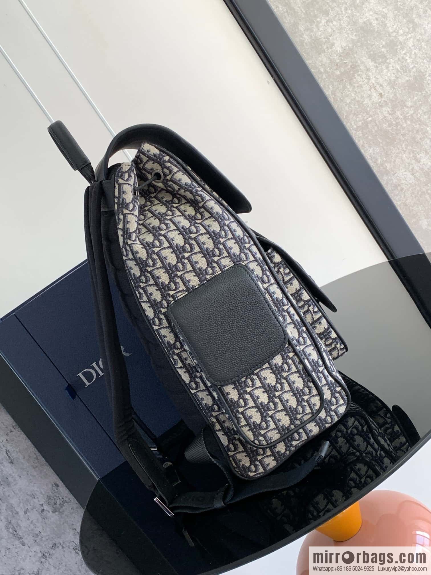 DIOR Oblique printed saddle backpack