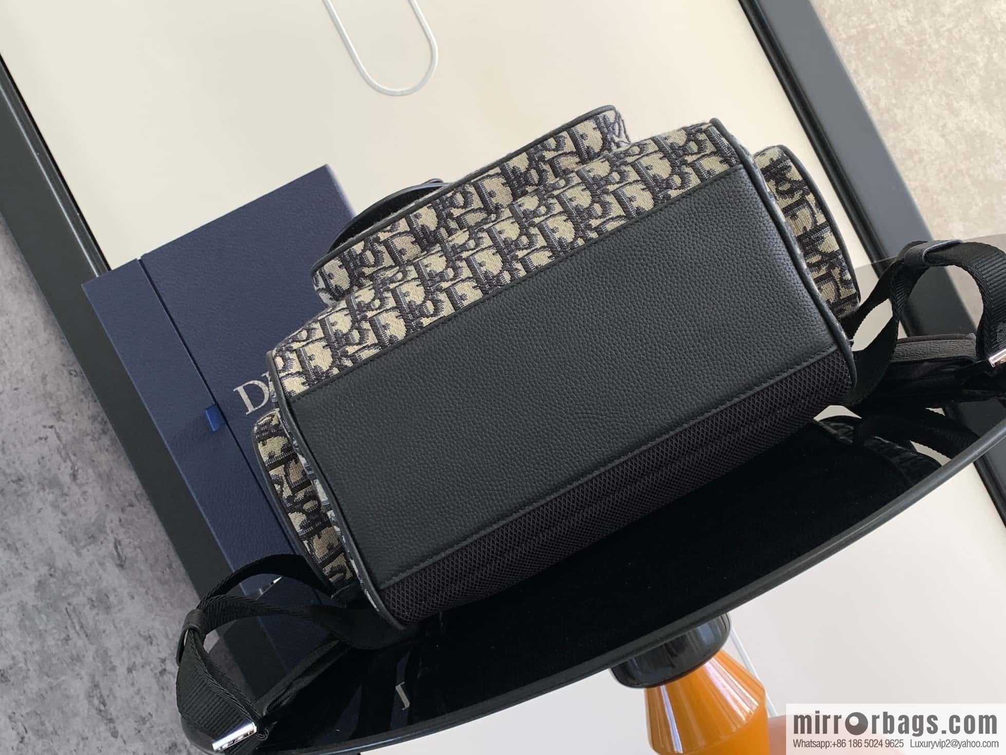 DIOR Oblique printed saddle backpack