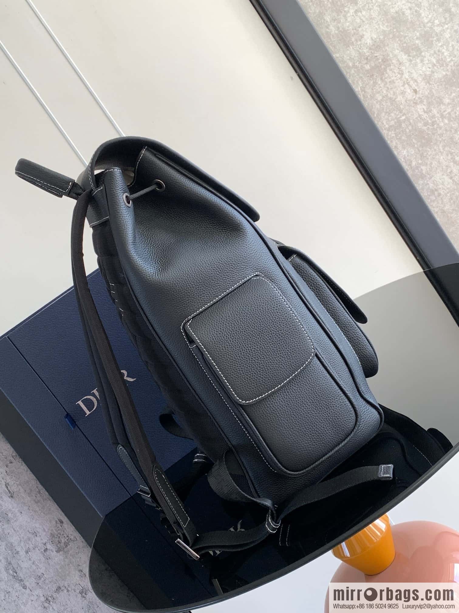 DIOR Oblique printed saddle backpack
