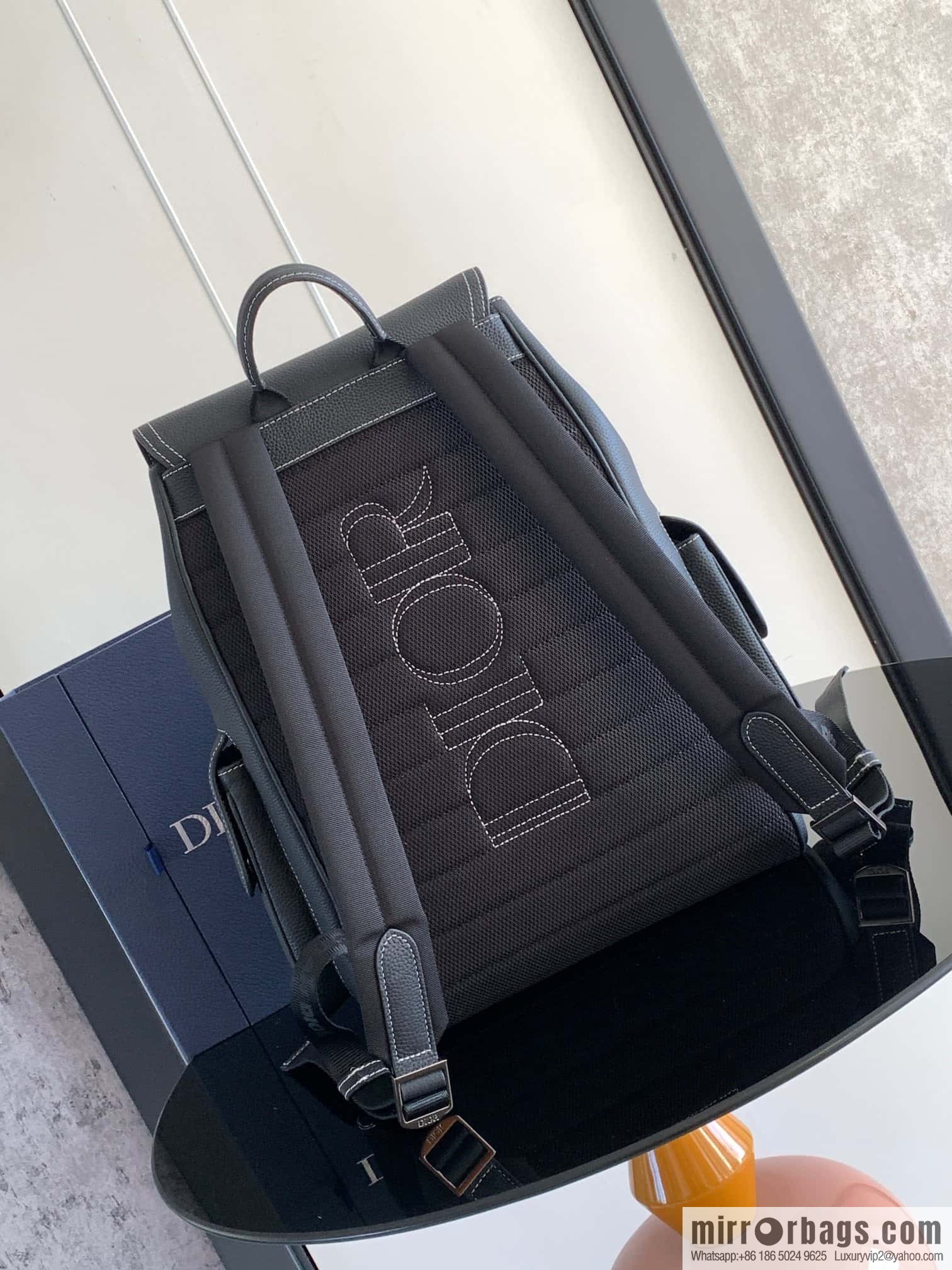 DIOR Oblique printed saddle backpack