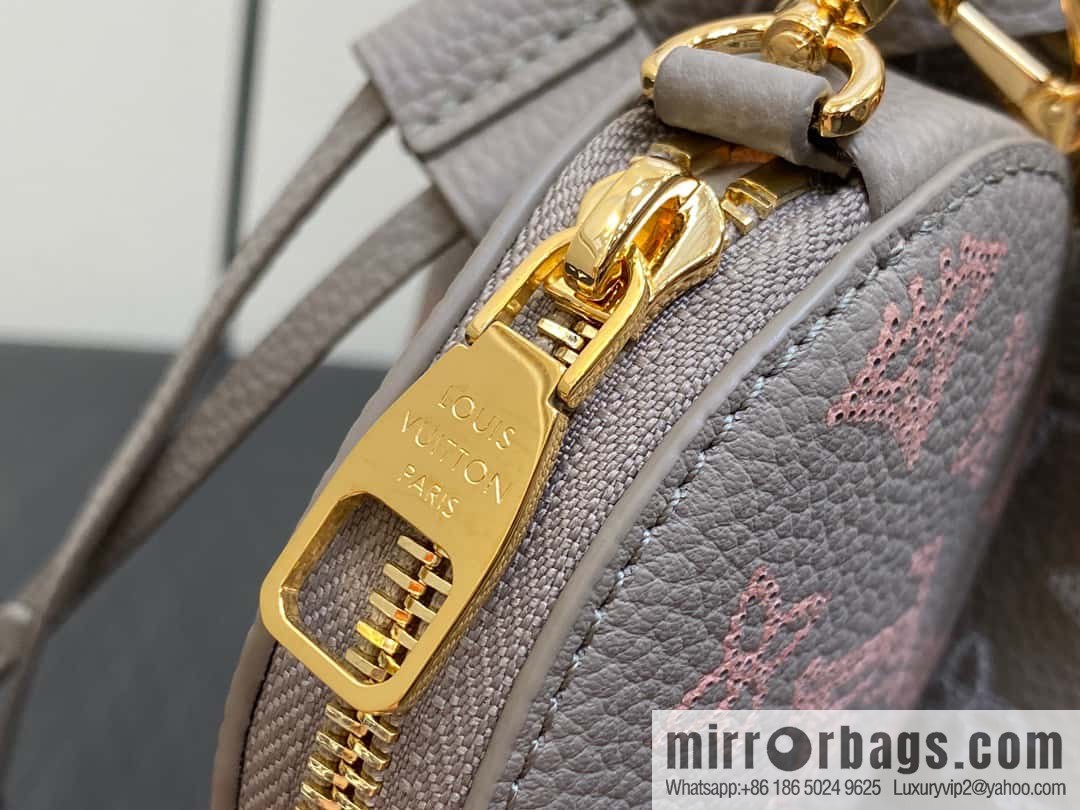 [Original single boutique] M23388 light gray, full leather bucket bag series BELLA handbag, gray/gradual change (cut-out)