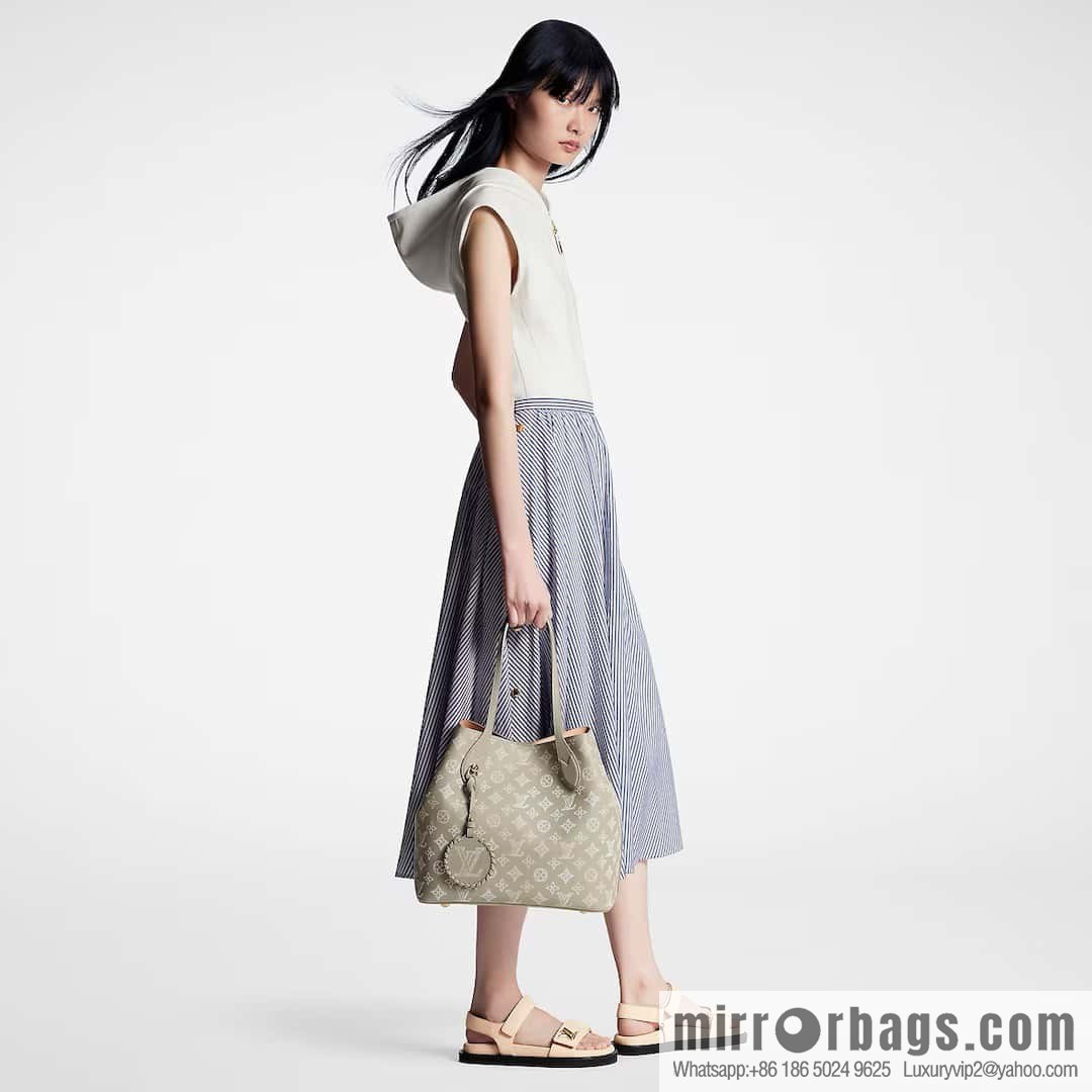 [Original order boutique] M23387 light gray, full leather shopping bag series Blossom medium tote bag gray/gradual change (cut-out)