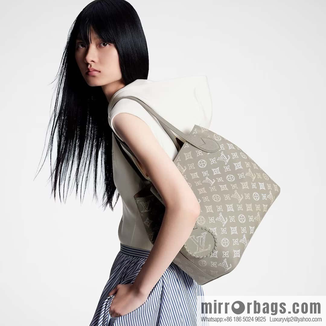 [Original order boutique] M23387 light gray, full leather shopping bag series Blossom medium tote bag gray/gradual change (cut-out)