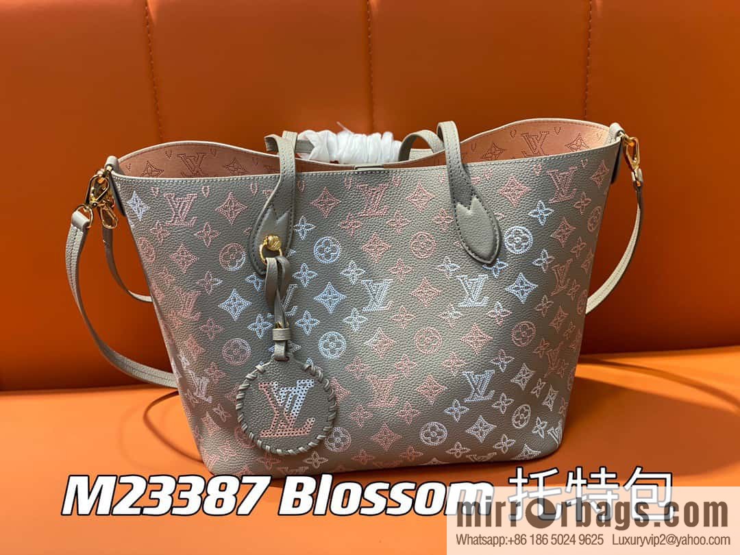 [Original order boutique] M23387 light gray, full leather shopping bag series Blossom medium tote bag gray/gradual change (cut-out)