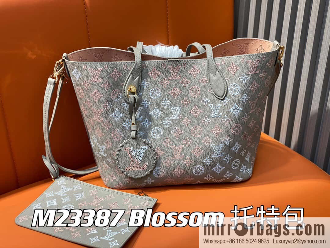 [Original order boutique] M23387 light gray, full leather shopping bag series Blossom medium tote bag gray/gradual change (cut-out)
