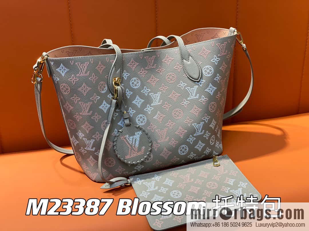 [Original order boutique] M23387 light gray, full leather shopping bag series Blossom medium tote bag gray/gradual change (cut-out)