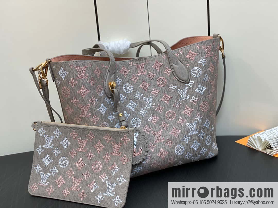 [Original order boutique] M23387 light gray, full leather shopping bag series Blossom medium tote bag gray/gradual change (cut-out)