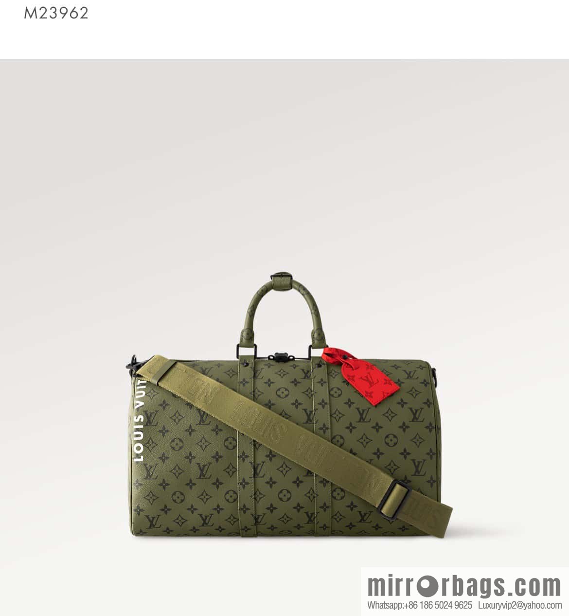 [Original single boutique] M23962 green silk screen, travel bag series Keepall Bandoulière 45 travel bag