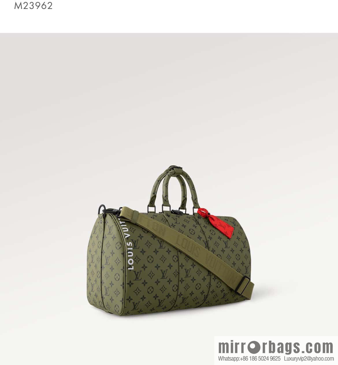 [Original single boutique] M23962 green silk screen, travel bag series Keepall Bandoulière 45 travel bag