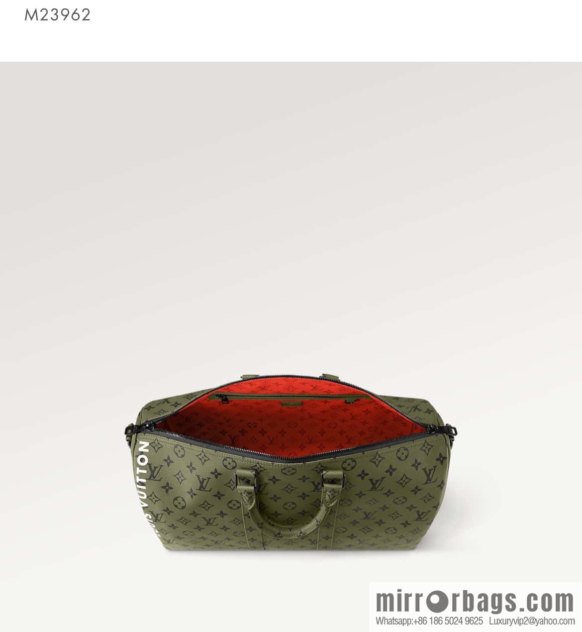 [Original single boutique] M23962 green silk screen, travel bag series Keepall Bandoulière 45 travel bag