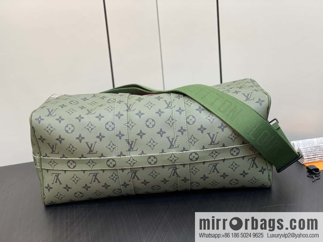 [Original single boutique] M23962 green silk screen, travel bag series Keepall Bandoulière 45 travel bag