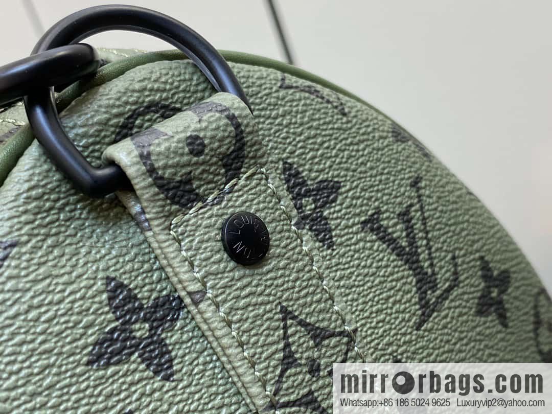 [Original single boutique] M23962 green silk screen, travel bag series Keepall Bandoulière 45 travel bag