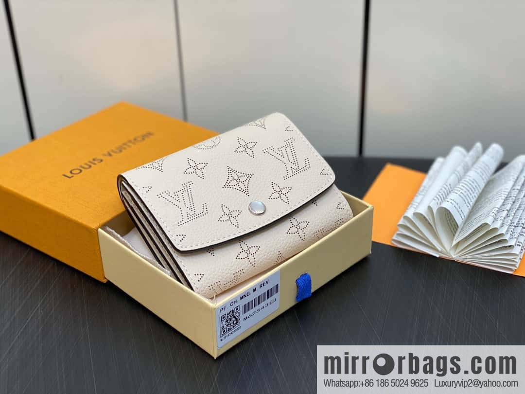 [Original single boutique] M62542 meters white, full leather flip wallet series IRIS COMPACT wallet
