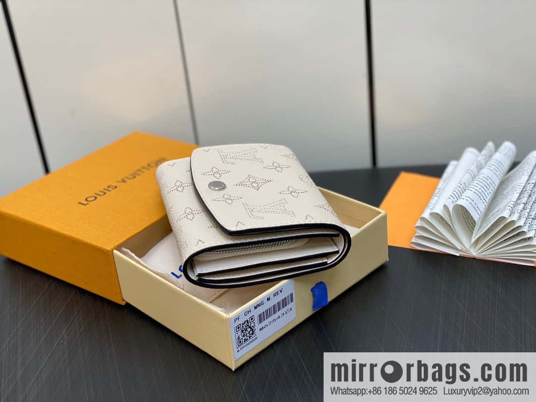 [Original single boutique] M62542 meters white, full leather flip wallet series IRIS COMPACT wallet