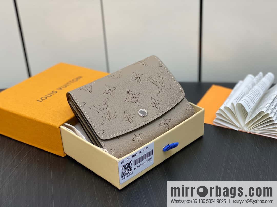 [Original single boutique] M62542 gray, full leather flip wallet series IRIS COMPACT wallet