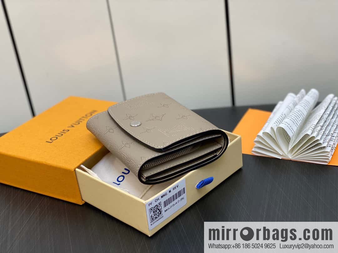[Original single boutique] M62542 gray, full leather flip wallet series IRIS COMPACT wallet