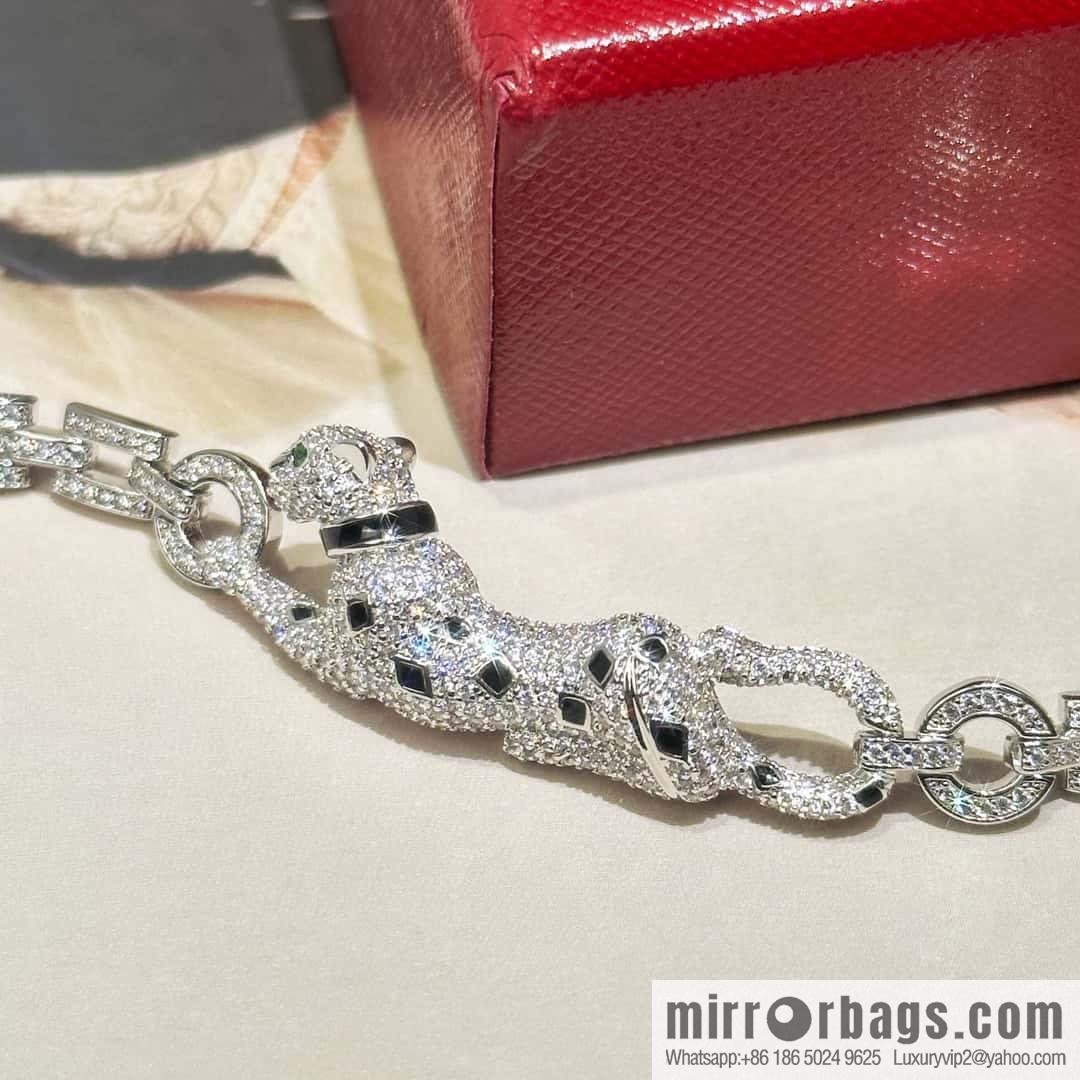 ☀Cartier Cartier Jungle Series Full Diamond Leopard Bracelet, Necklace ☀