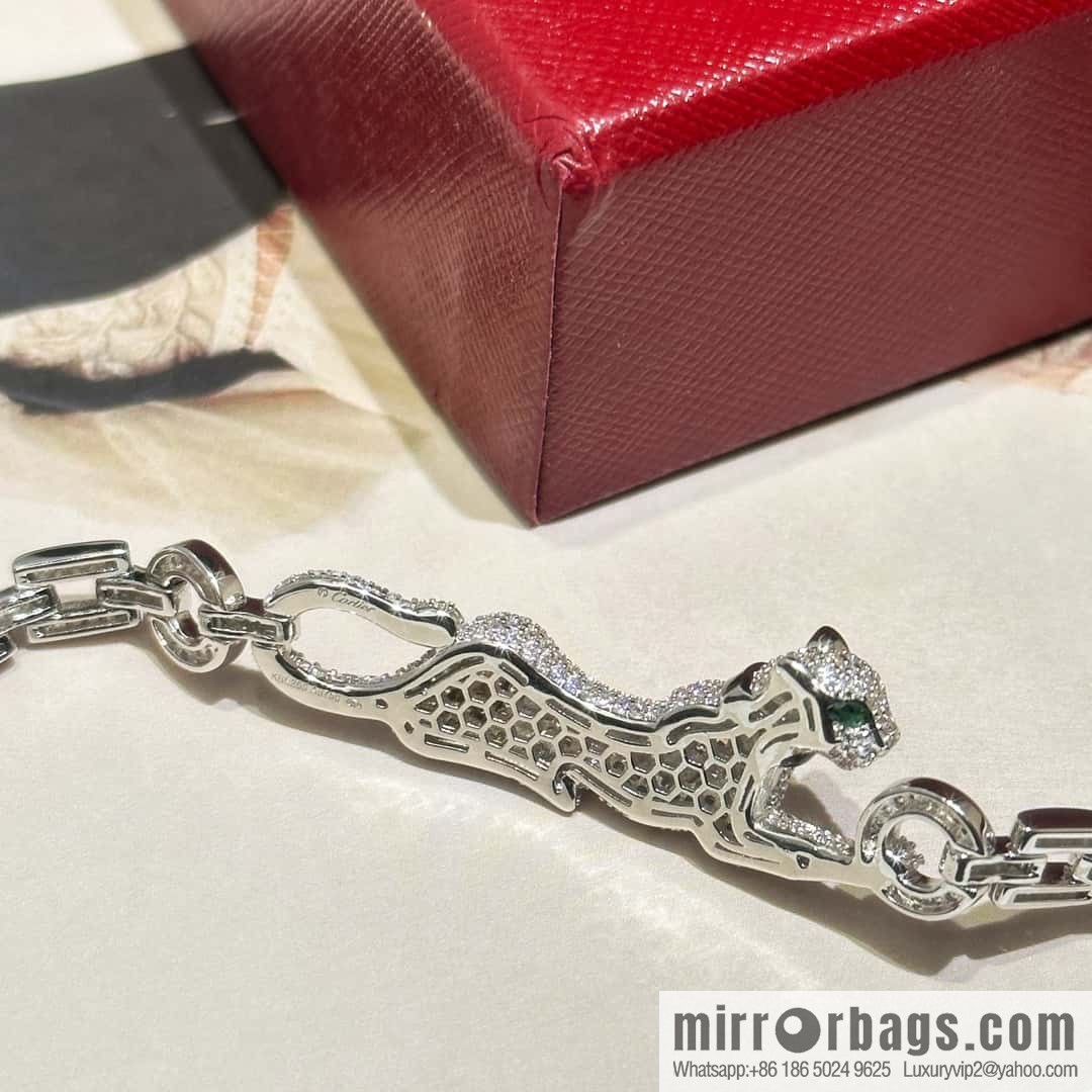 ☀Cartier Cartier Jungle Series Full Diamond Leopard Bracelet, Necklace ☀