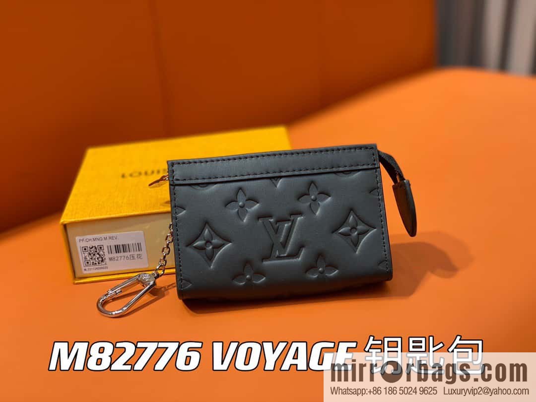 [Original single boutique] M82776 black full leather, key bag wallet series, new VOYAGE key bag in autumn and winter