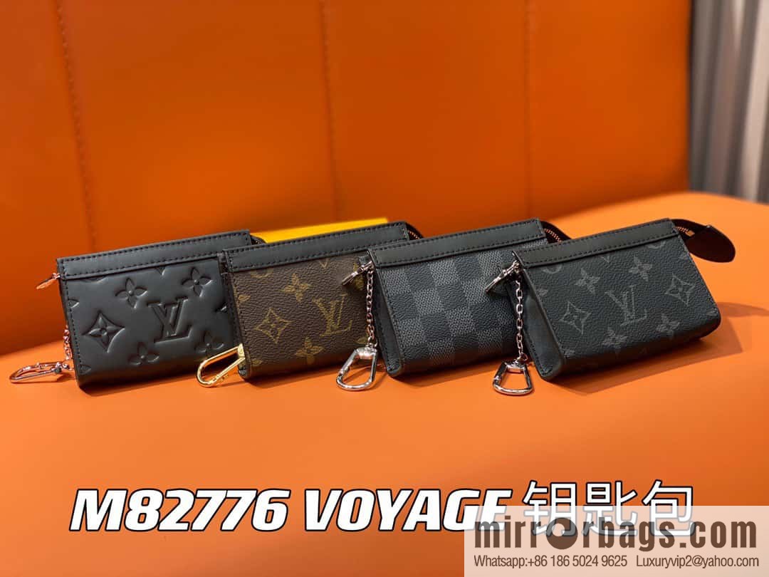 [Original single boutique] M82776 black full leather, key bag wallet series, new VOYAGE key bag in autumn and winter