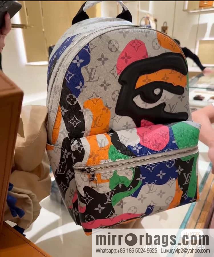 [Original single boutique] M46680 white eye backpack series DISCOVERY small backpack