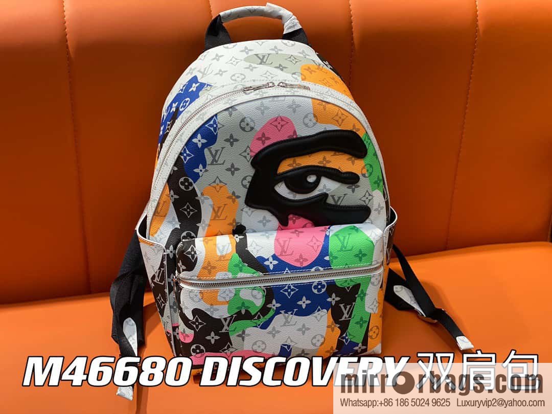 [Original single boutique] M46680 white eye backpack series DISCOVERY small backpack