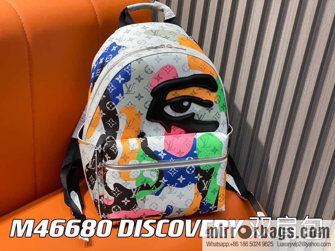 [Original single boutique] M46680 white eye backpack series DISCOVERY small backpack