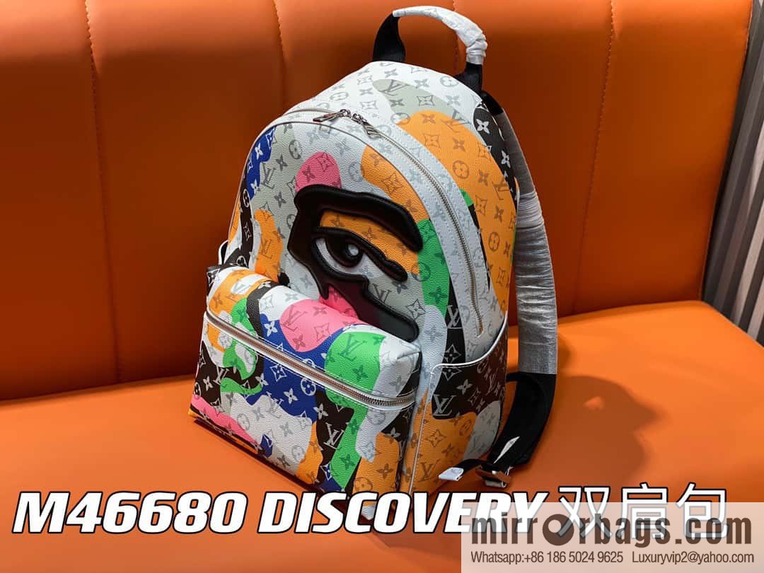 [Original single boutique] M46680 white eye backpack series DISCOVERY small backpack