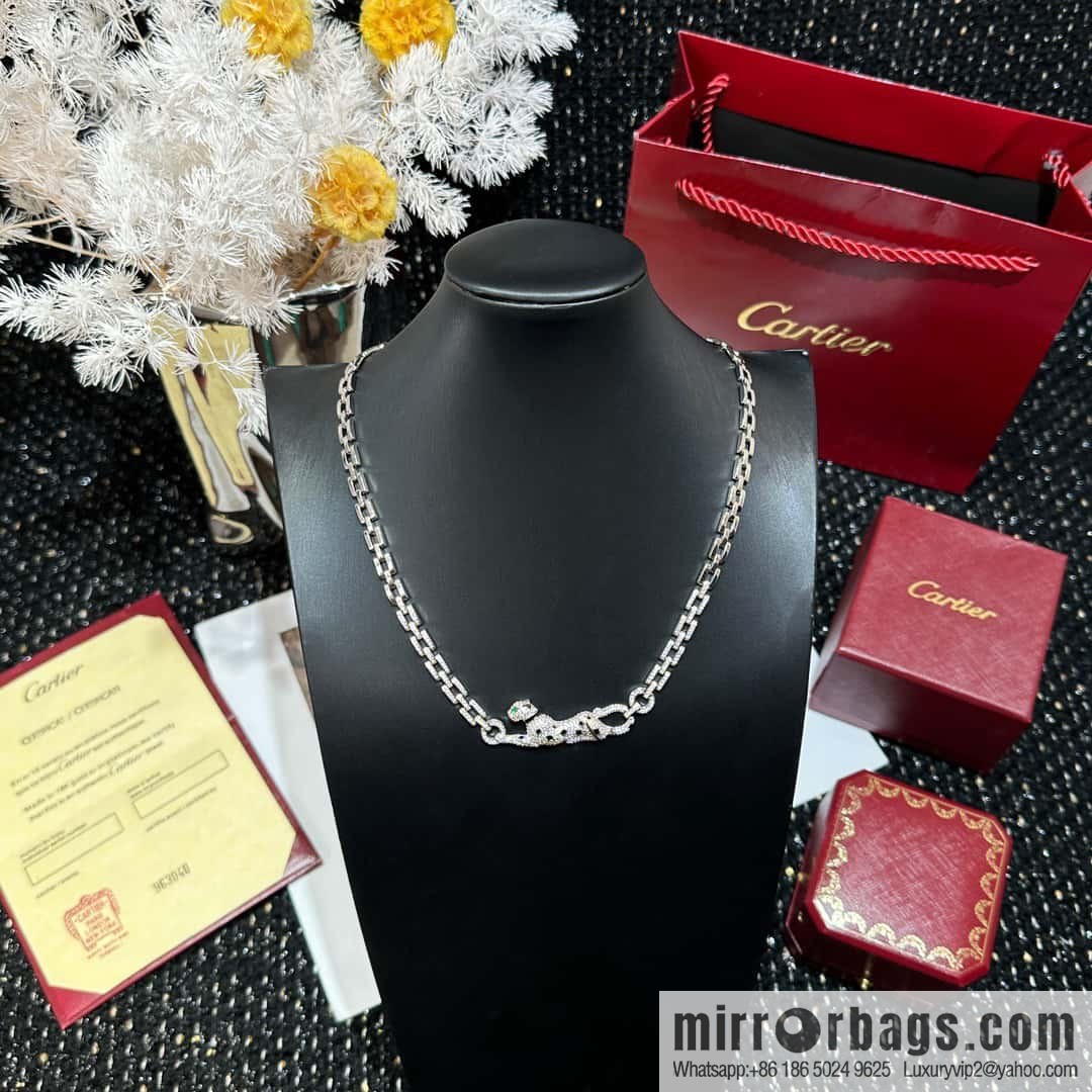 ☀Cartier Cartier Jungle Series Full Diamond Leopard Bracelet, Necklace ☀