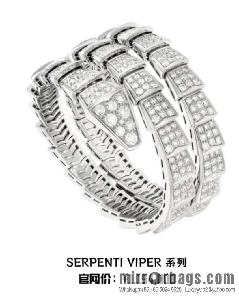 ☀BVLGARI three-layer full diamond snake bone bracelet bracelet ☀