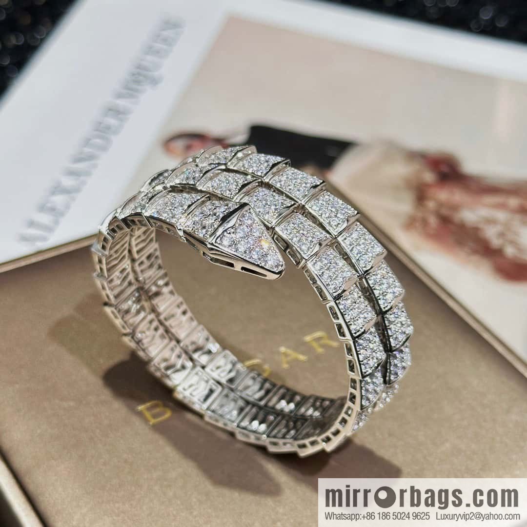 ☀BVLGARI three-layer full diamond snake bone bracelet bracelet ☀