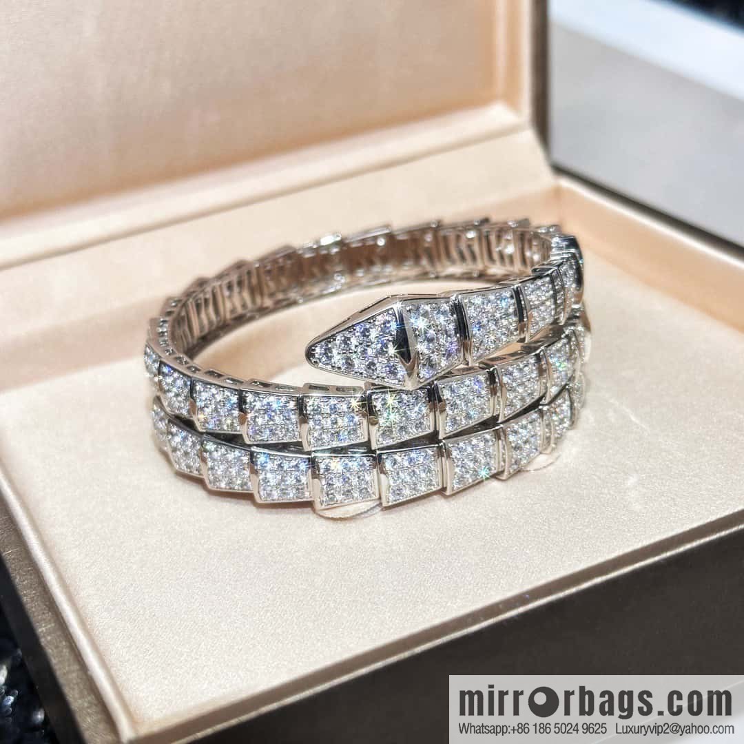 ☀BVLGARI three-layer full diamond snake bone bracelet bracelet ☀
