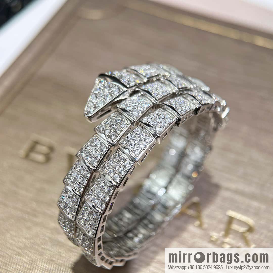 ☀BVLGARI three-layer full diamond snake bone bracelet bracelet ☀