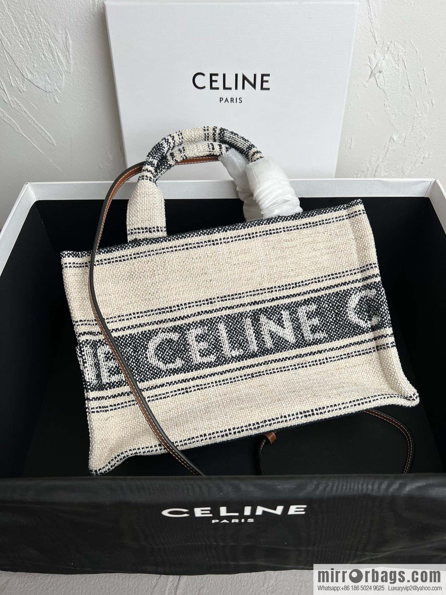 CELIN-E 23s Summer | CABAS THAIS S Arc de Triomphe printed fabric cow leather (fabric) handbag Model: 199162