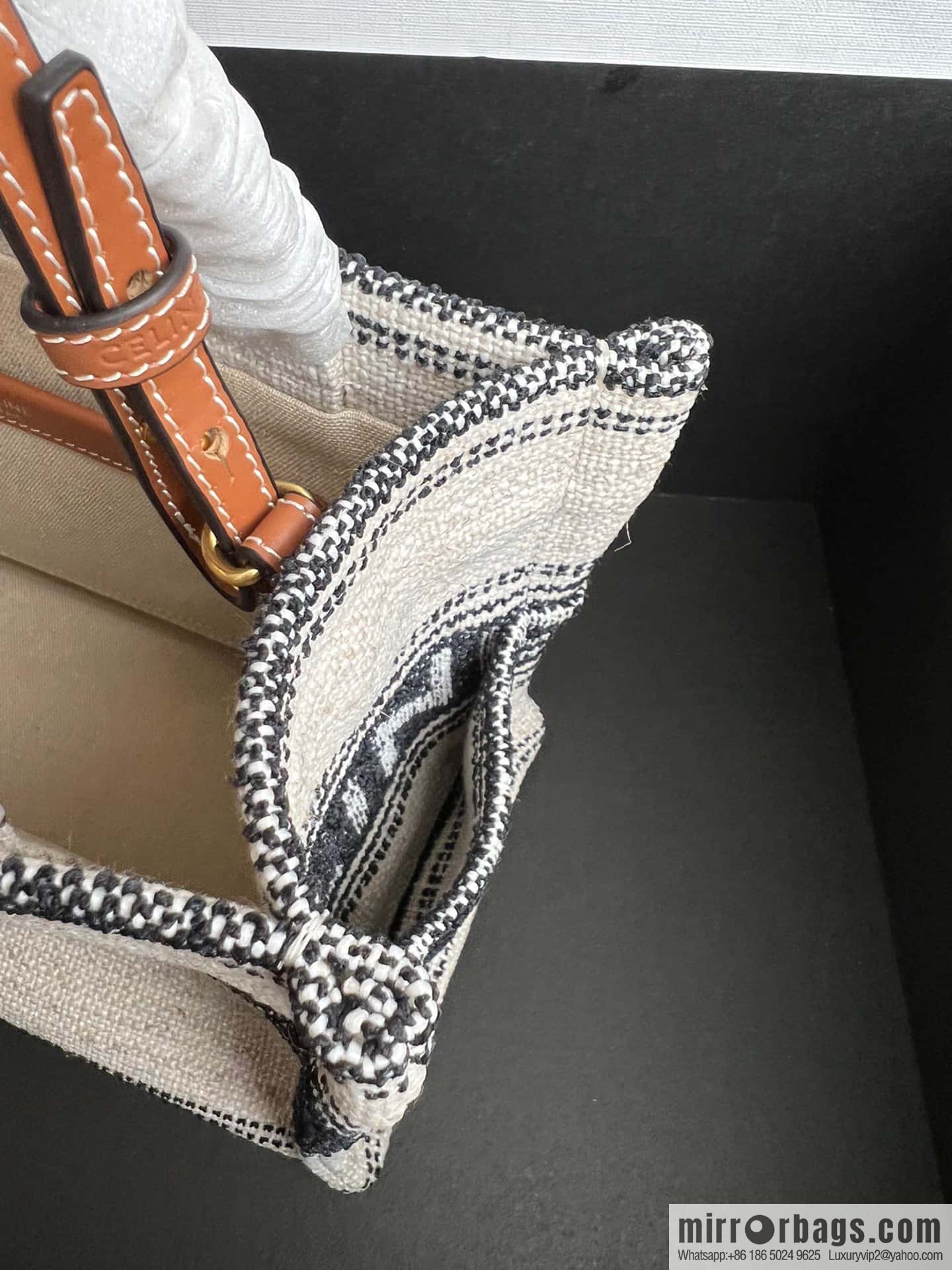 CELIN-E 23s Summer | CABAS THAIS S Arc de Triomphe printed fabric cow leather (fabric) handbag Model: 199162