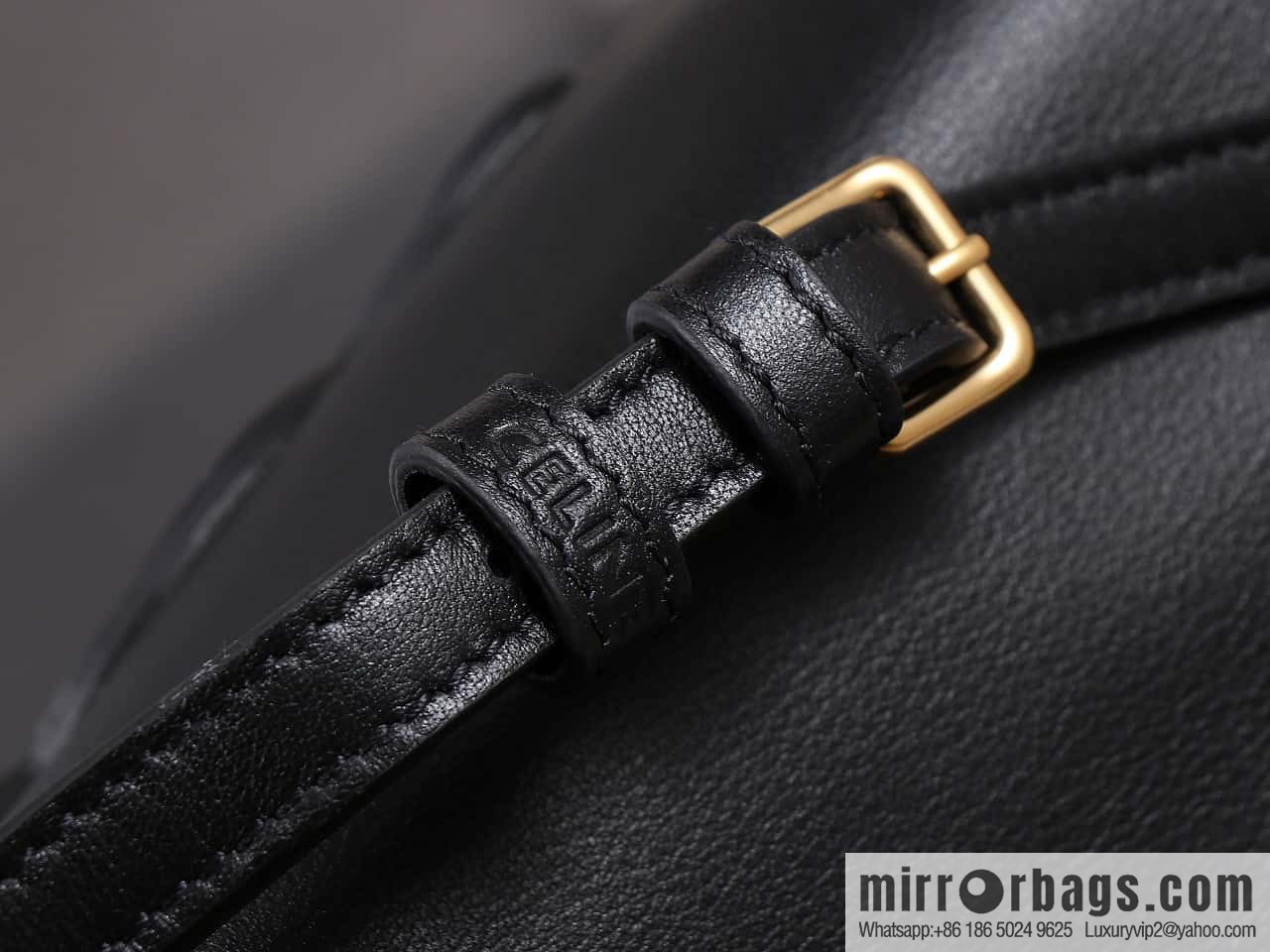 [Premium quality, all-steel hardware 】𝗖𝗘𝗟𝗜𝗡𝗘 new full leather drawstring bag small model: 111013