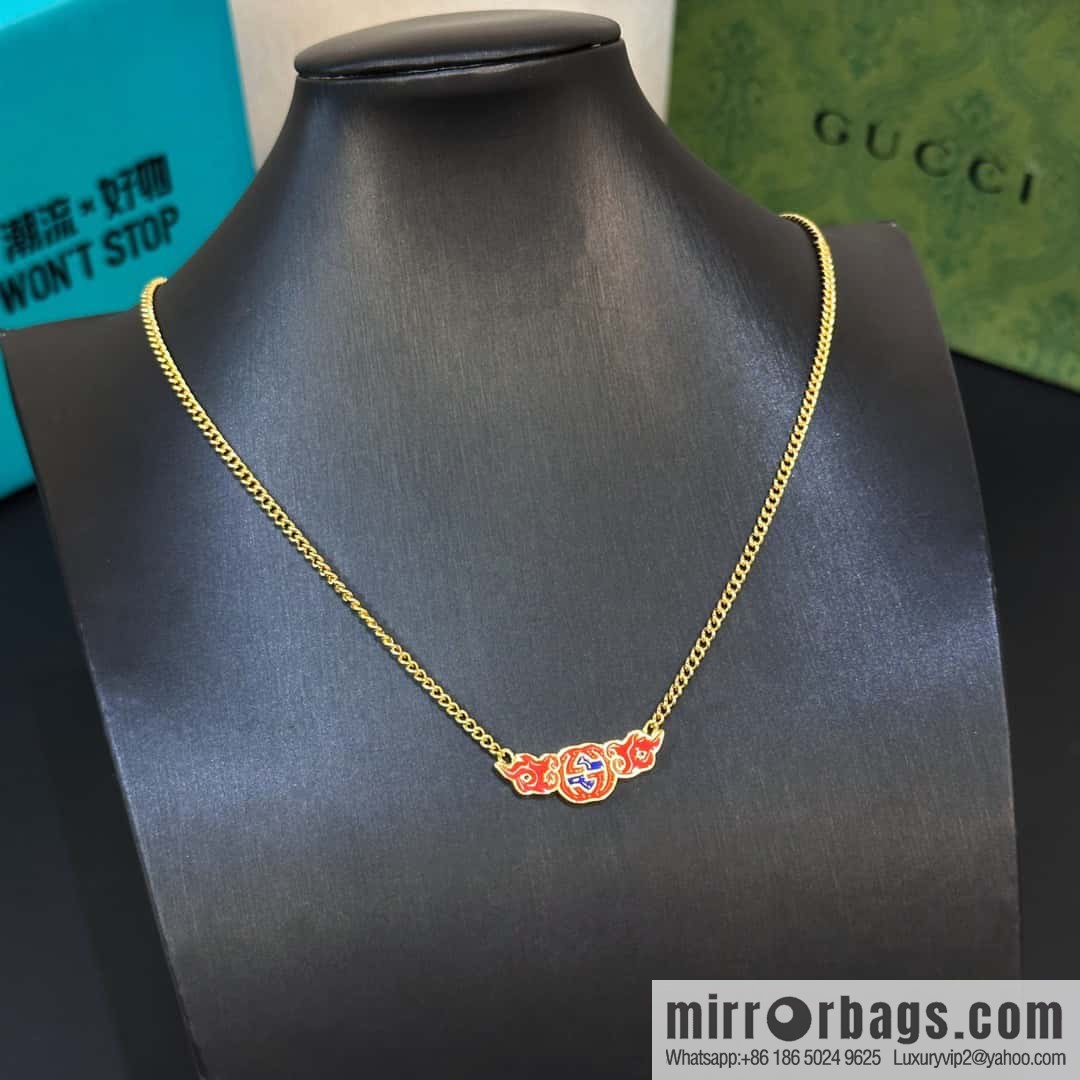 ☀Chinese New Year series interlocking double G auspicious cloud ☁️ necklace ☀