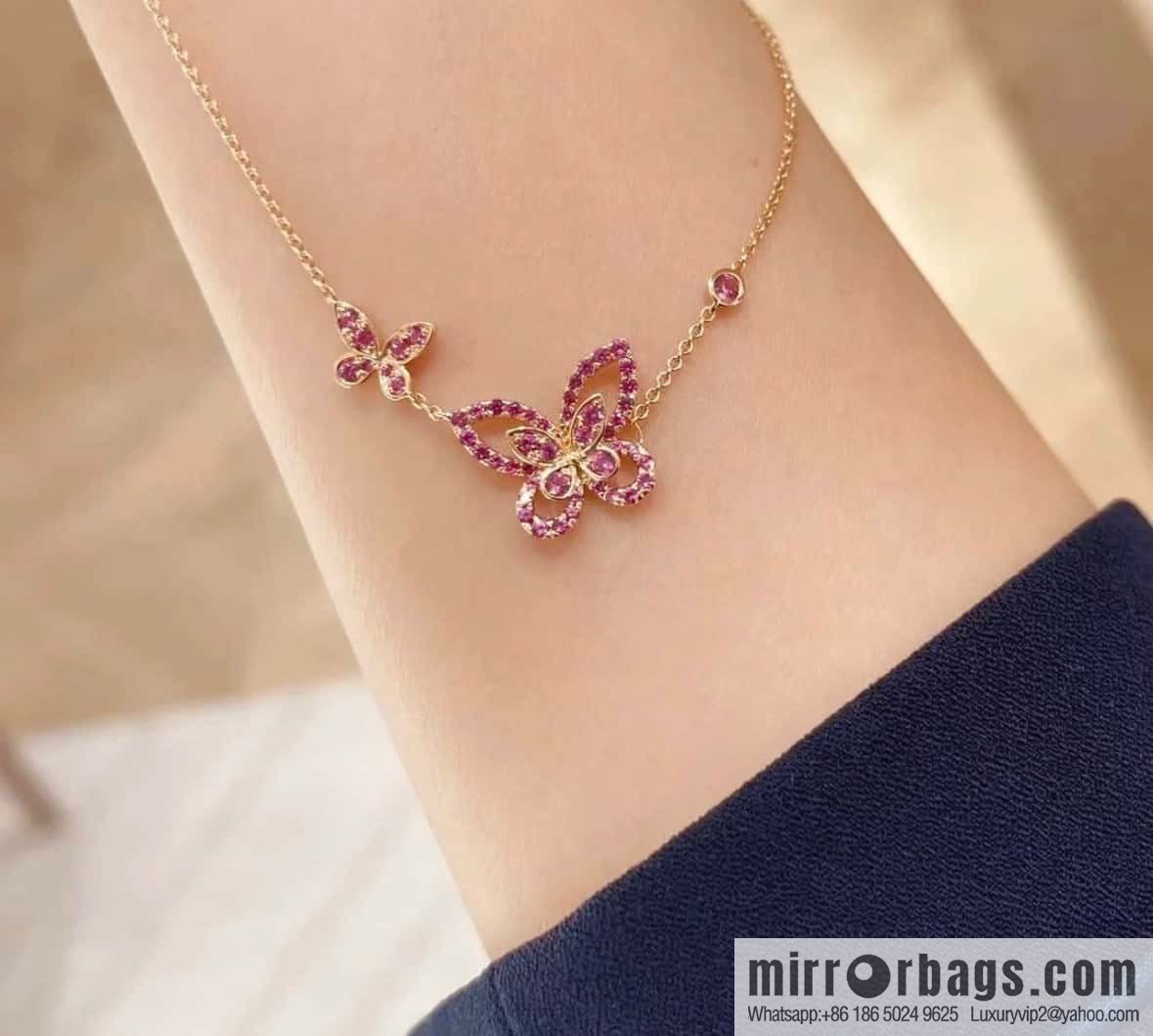 GRAFF Pink Diamond Butterfly 🦋 Necklace