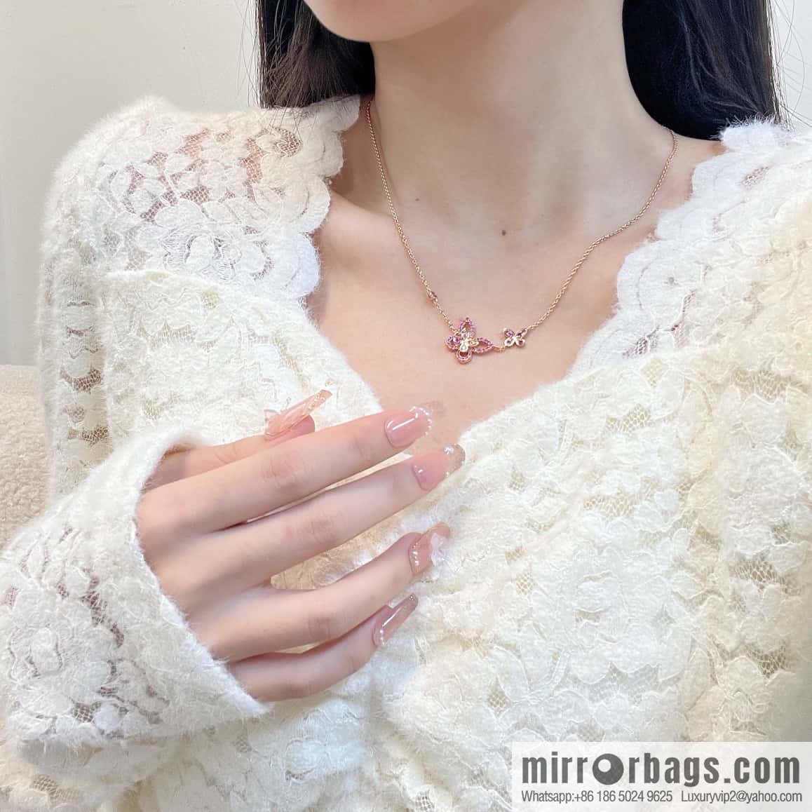 GRAFF Pink Diamond Butterfly 🦋 Necklace
