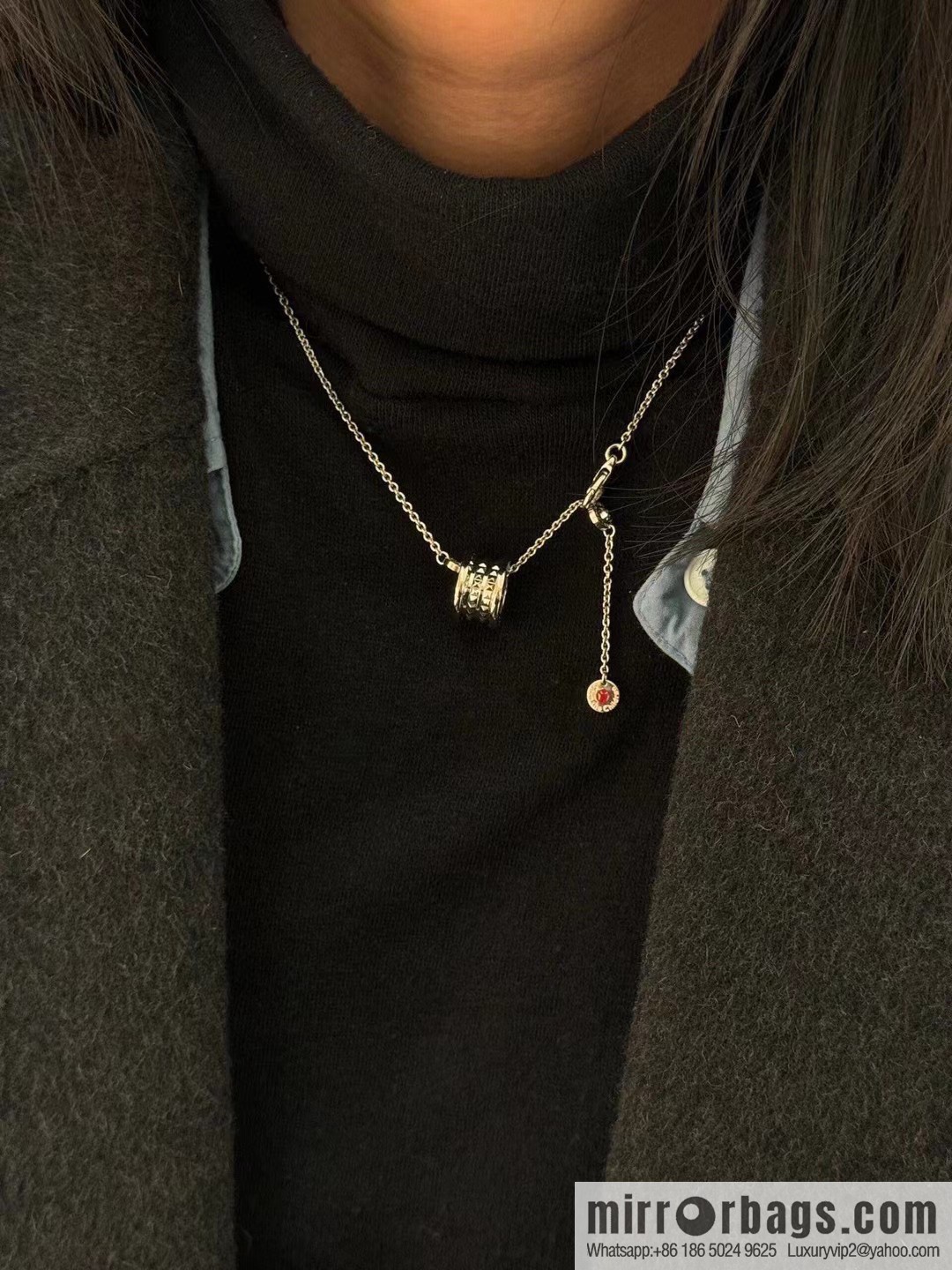 ☀BVLGARI Bulgari Charity Little Red Man Willow Necklace  ☀
